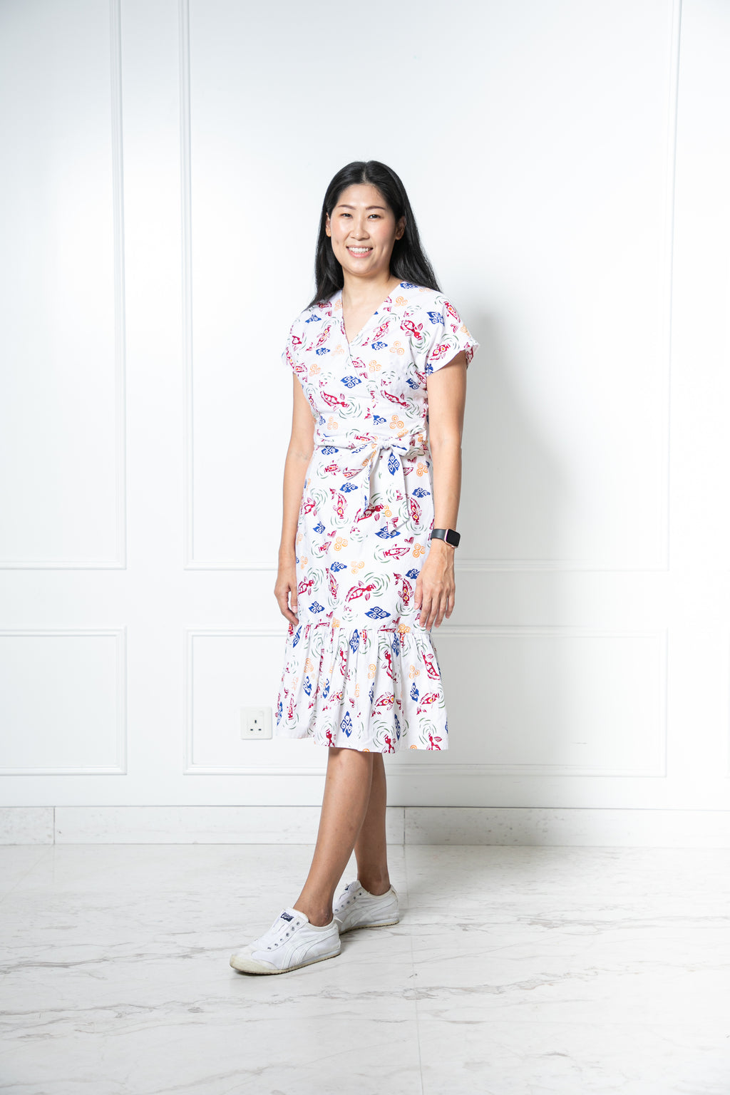 Chinese new year 2024 modern batik lady dress (Koi fish)