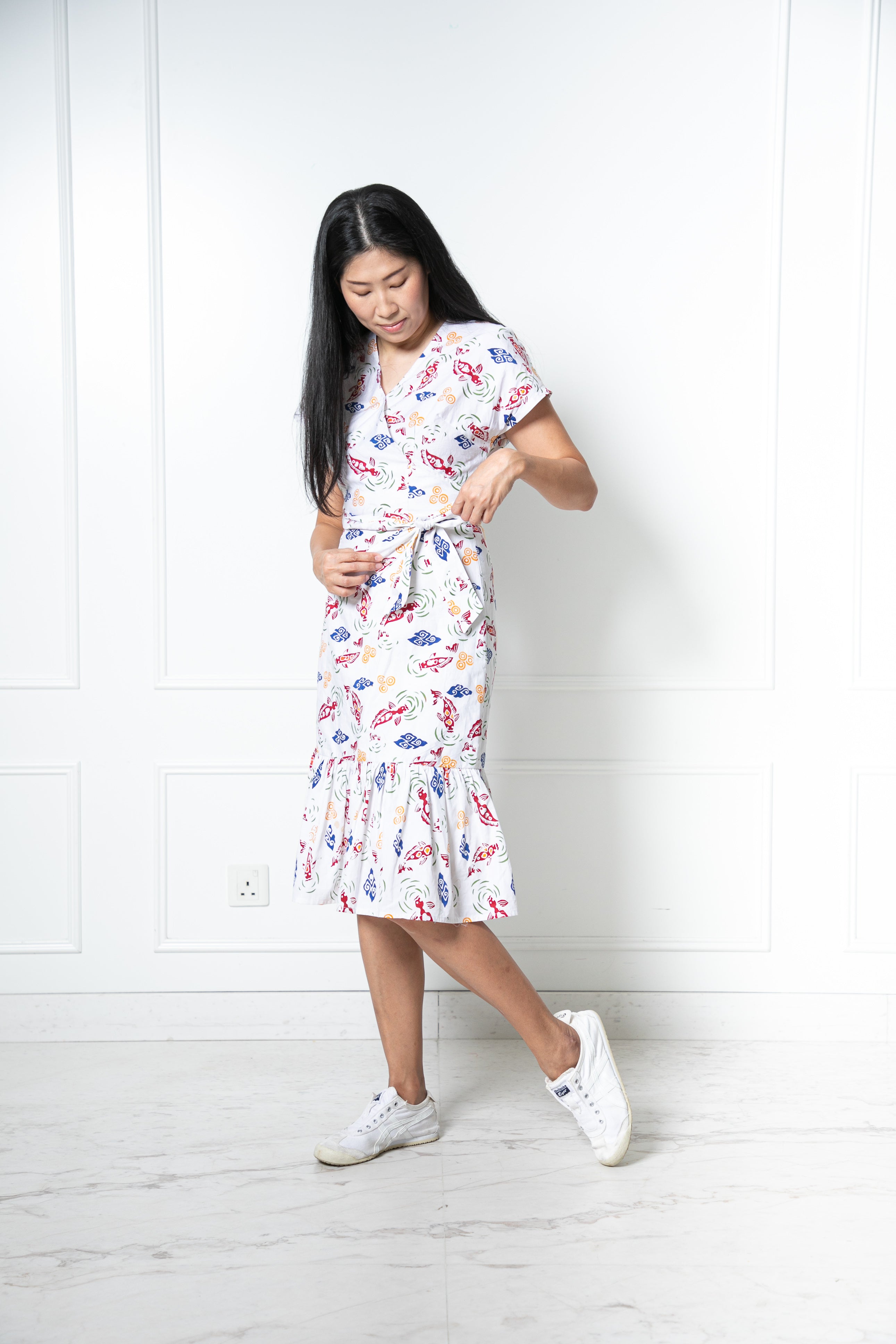 Chinese new year 2024 modern batik lady dress (Koi fish)