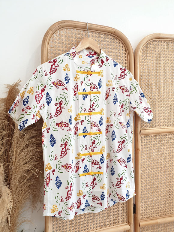 Chinese New Year 2024 Batik Men Shirt (Koi fish)