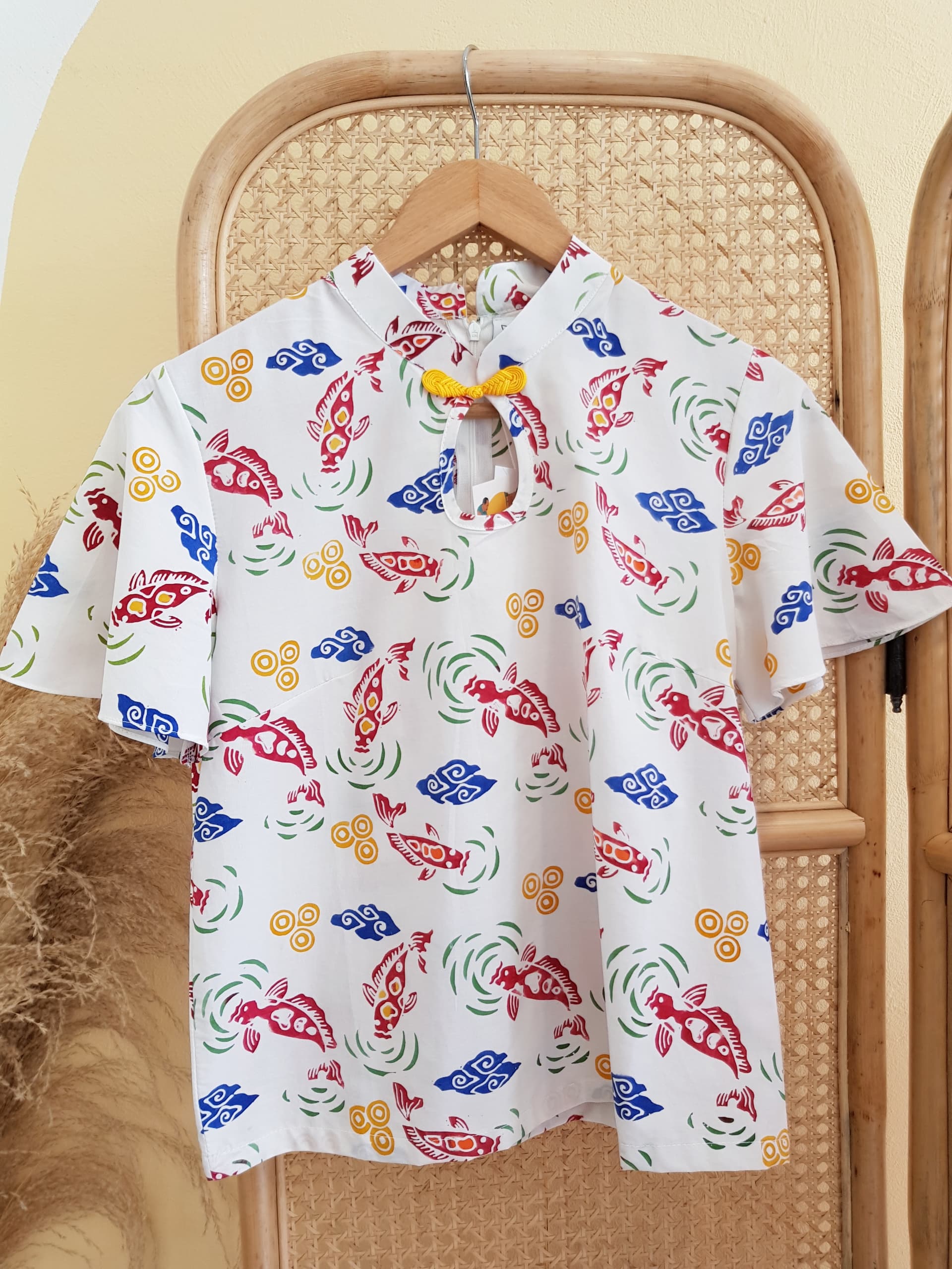 Chinese new year 2024 modern batik lady top (Koi fish)