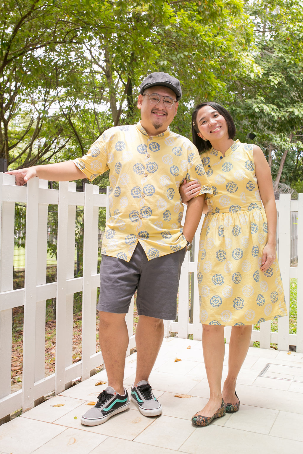 Chinese New Year Batik Mandarin Men Shirt (Yellow)