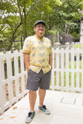 Chinese New Year Batik Mandarin Men Shirt (Yellow)