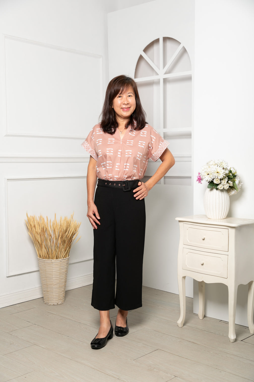 Ladies batik smart casual top/shirt