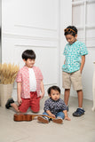 Kids batik casual low collar shirt