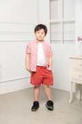 Kids batik casual low collar shirt