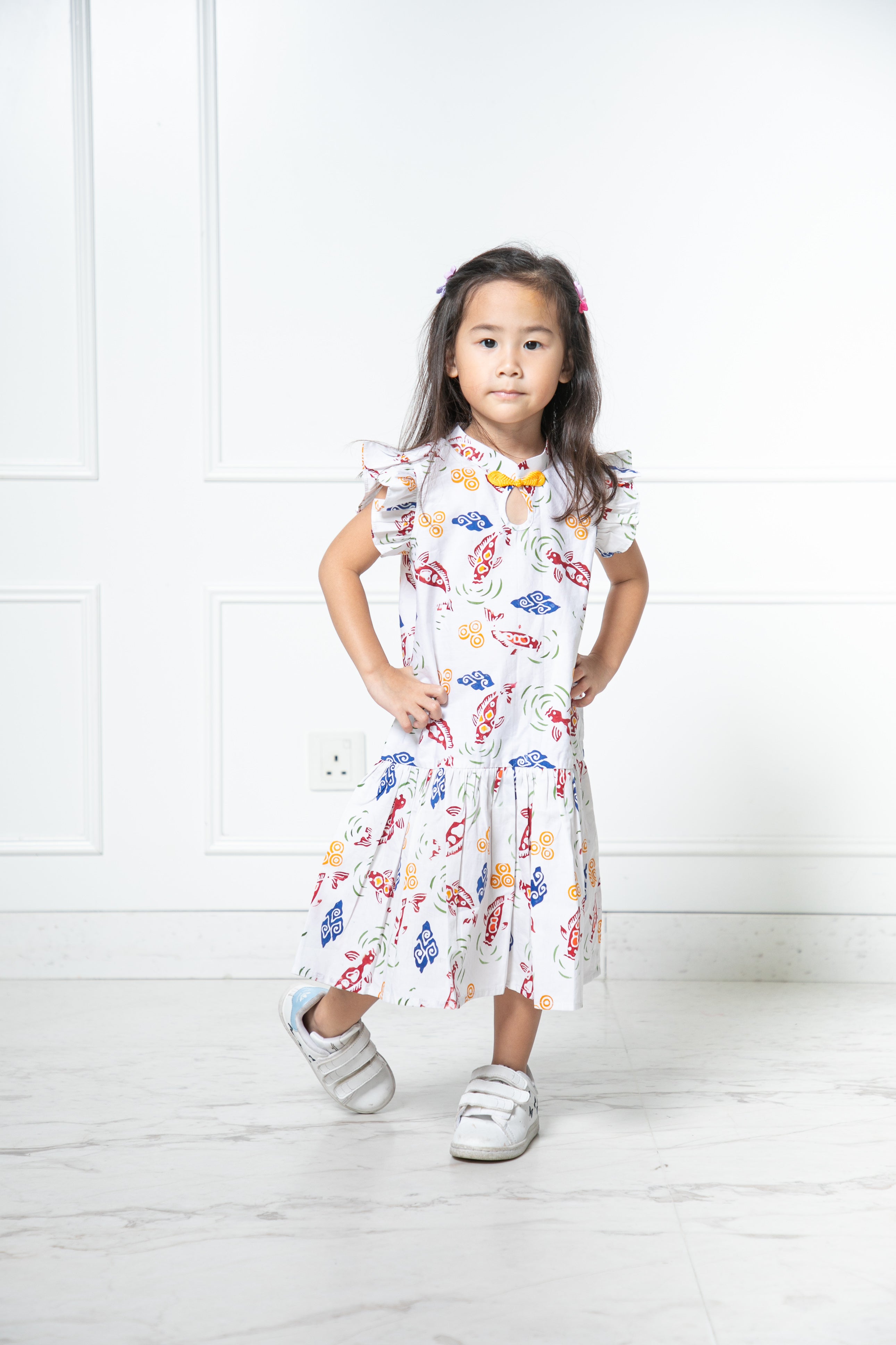 Chinese new year 2024 modern batik girl dress (Koi fish)