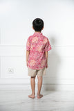 Chinese New Year 2024 Batik Boy Shirt (Red Leaf)