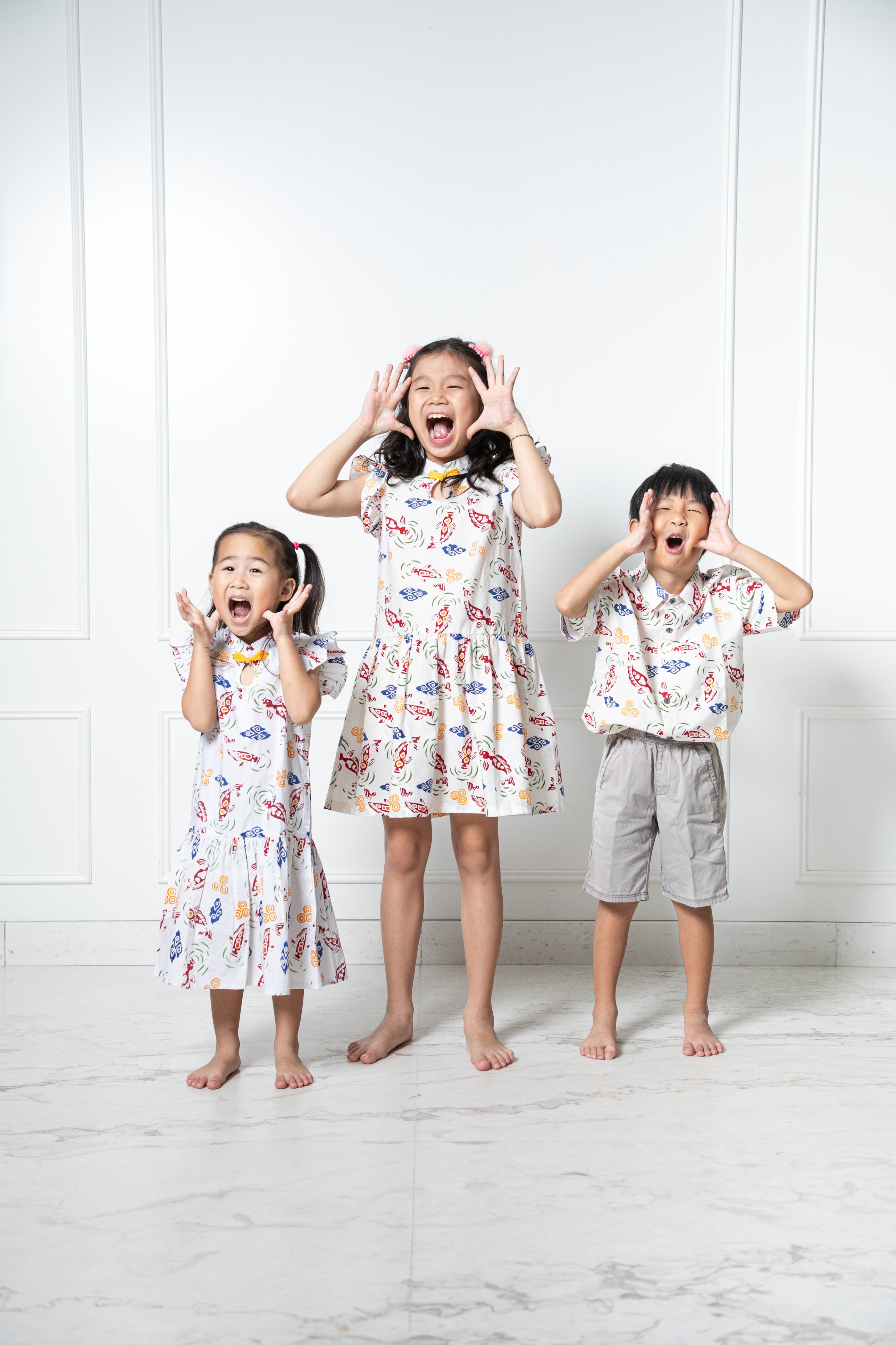 Chinese new year 2024 modern batik girl dress (Koi fish)