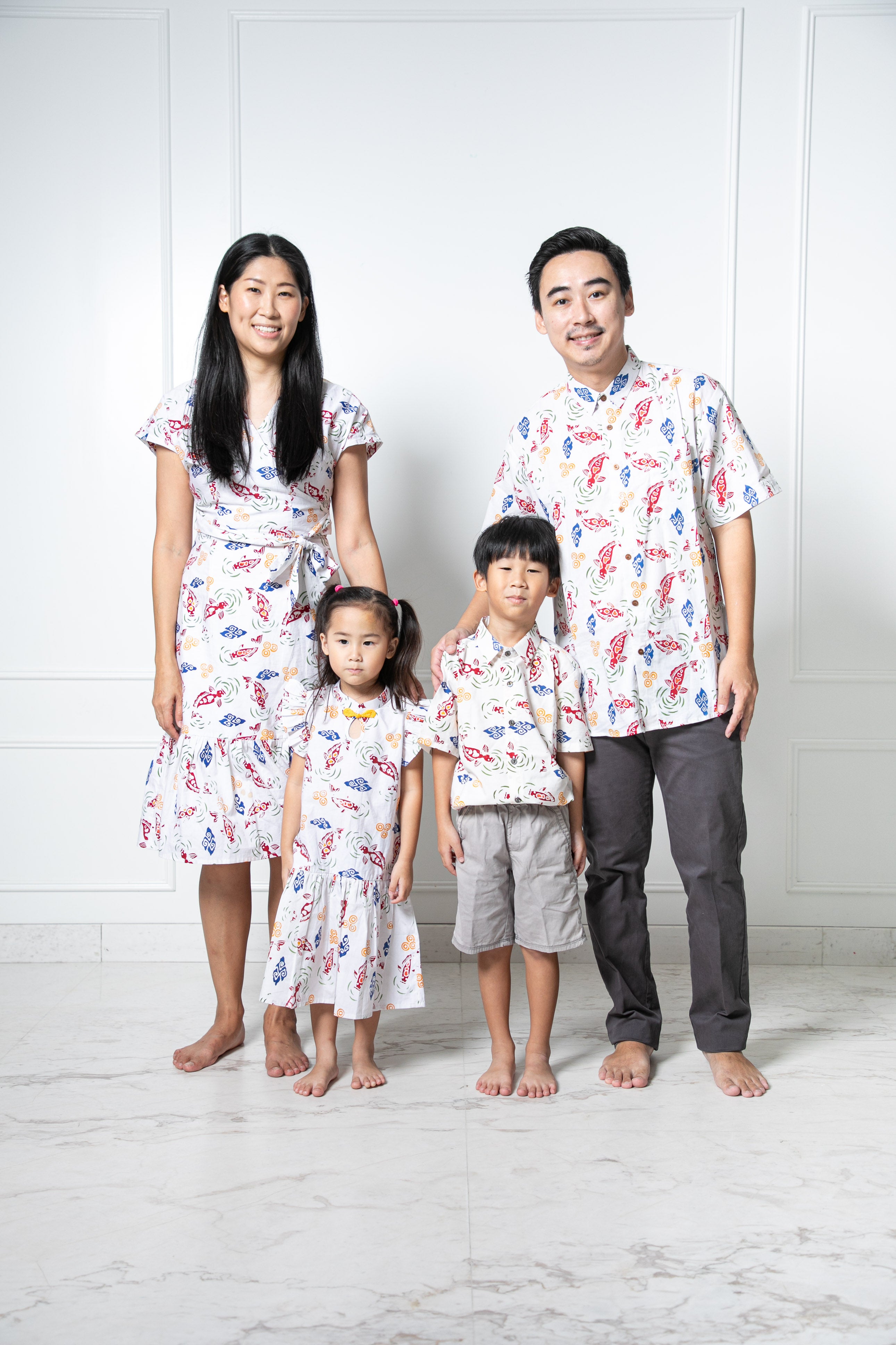 Chinese New Year 2024 Batik Boy Shirt (Koi fish)