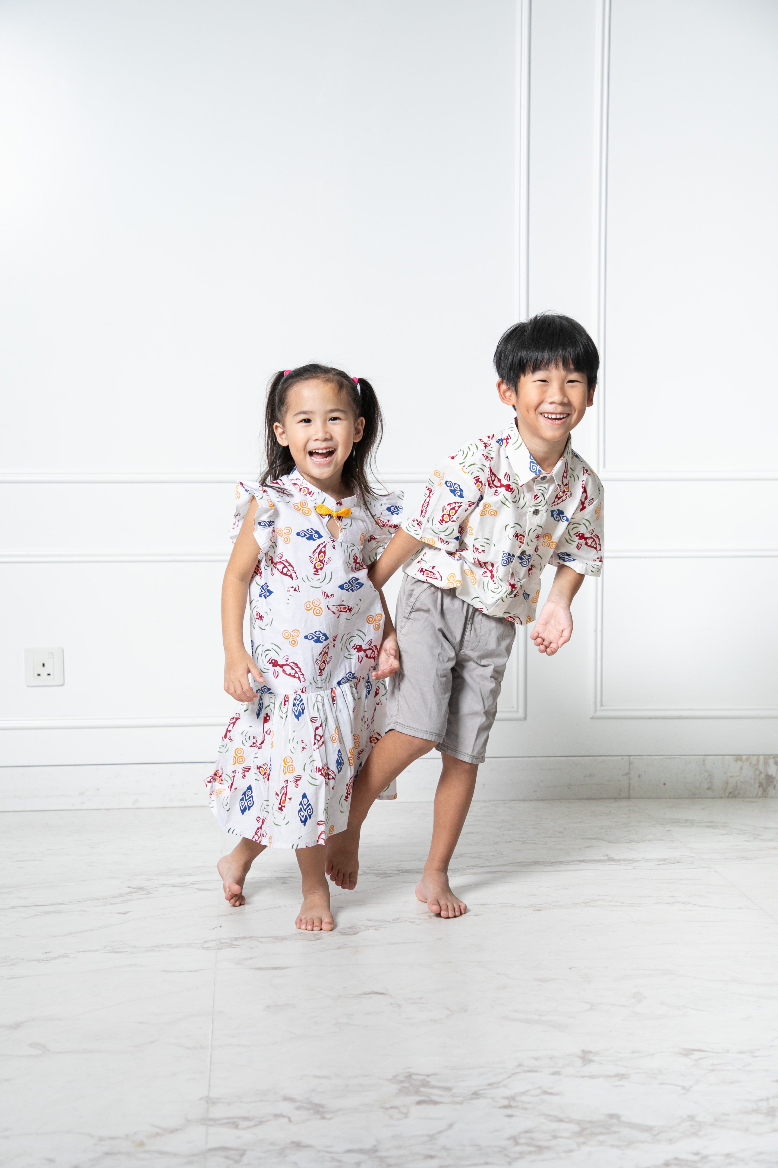 Chinese New Year 2024 Batik Boy Shirt (Koi fish)