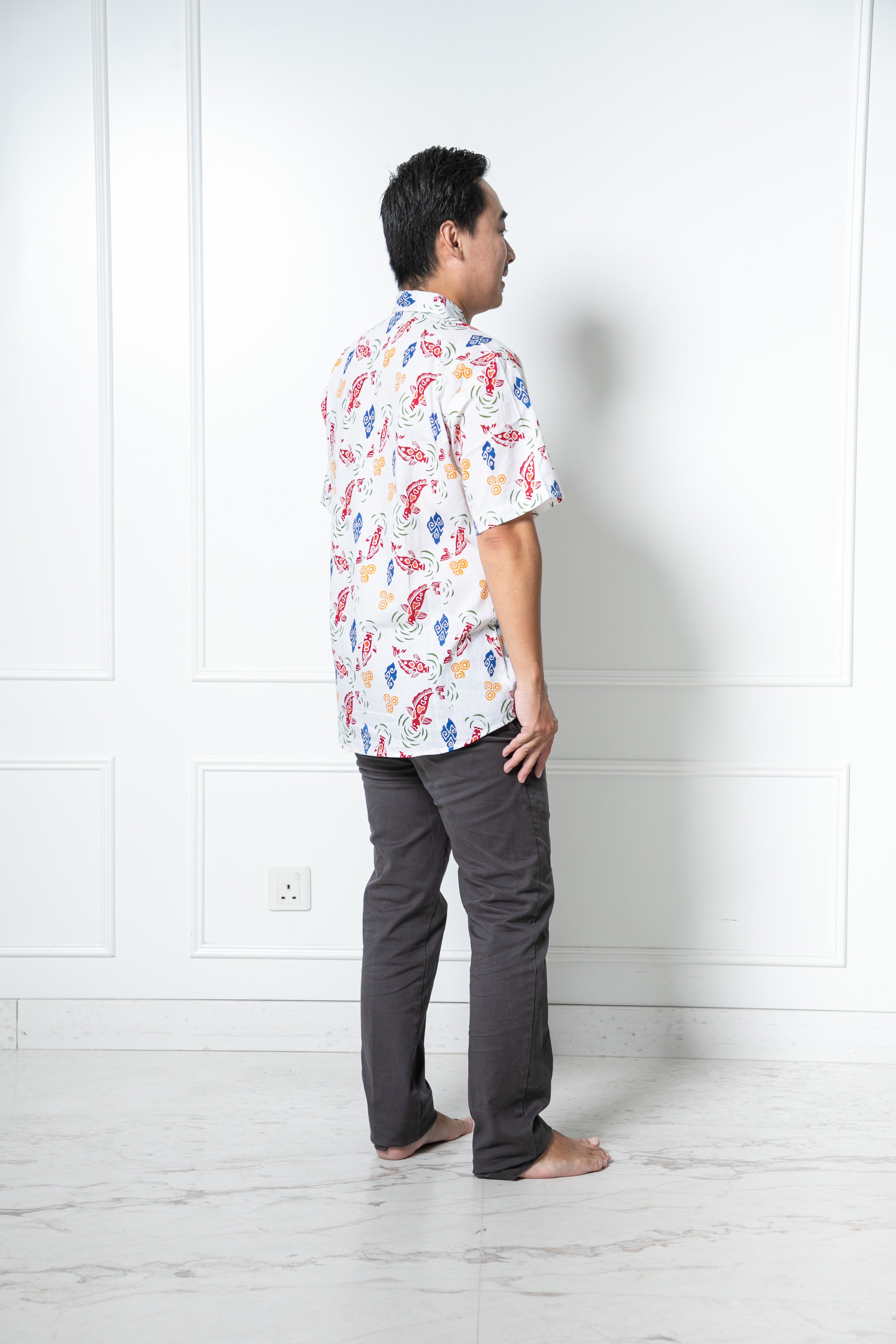 Chinese New Year 2024 Batik Men Shirt (Koi fish)