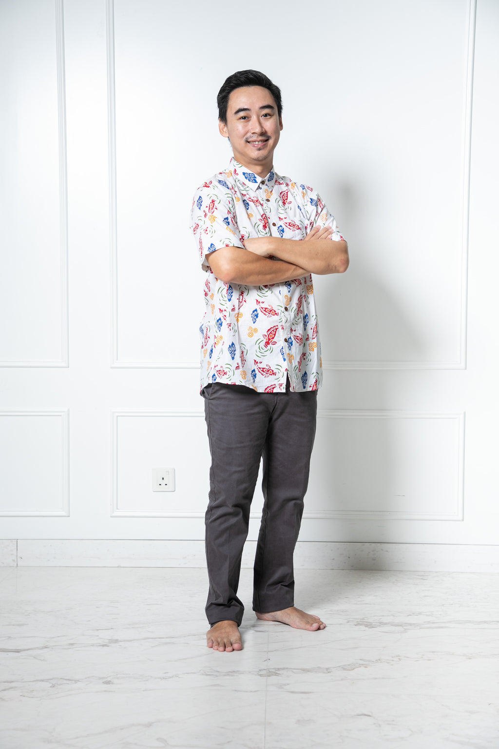 Chinese New Year 2024 Batik Men Shirt (Koi fish)