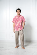 Chinese New Year 2024 Batik Men Shirt (Red Geometric)