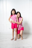 Classy matching girl batik set (Fuchsia)