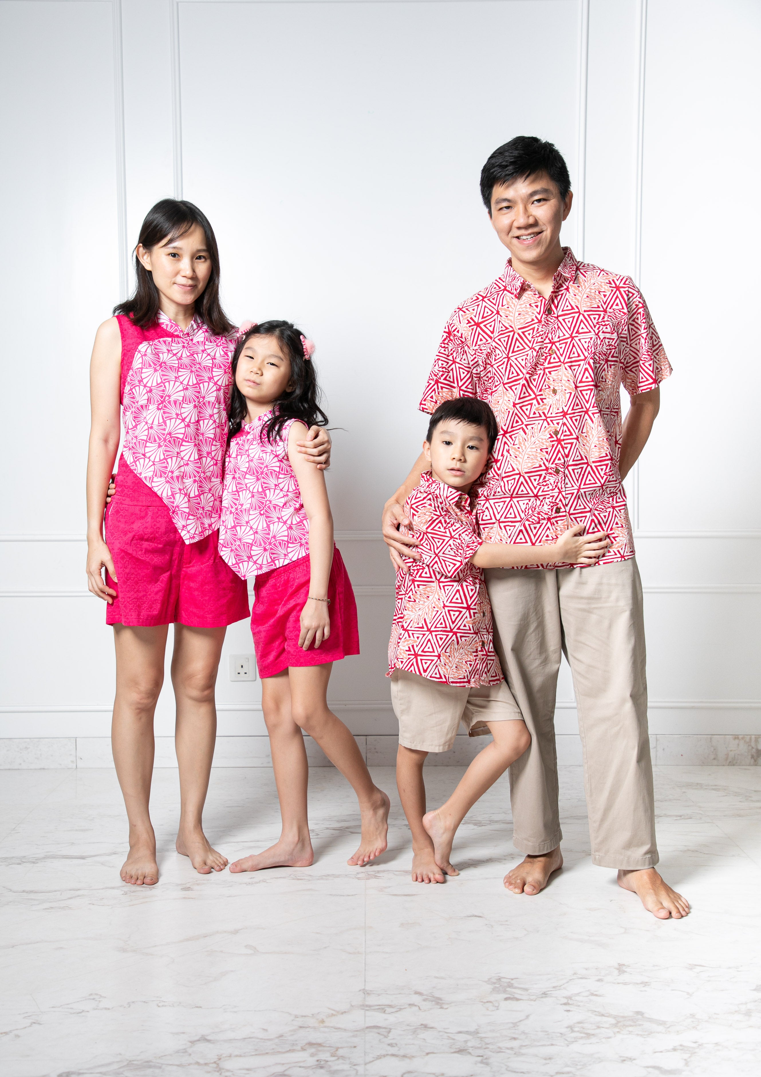 Classy matching girl batik set (Fuchsia)