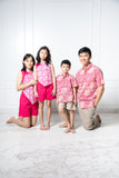 Chinese New Year 2024 Batik Men Shirt (Red Geometric)