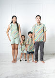 Chinese New Year 2024 Batik Men Shirt (Green Kawung)