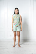 Classy matching lady batik set (Green)