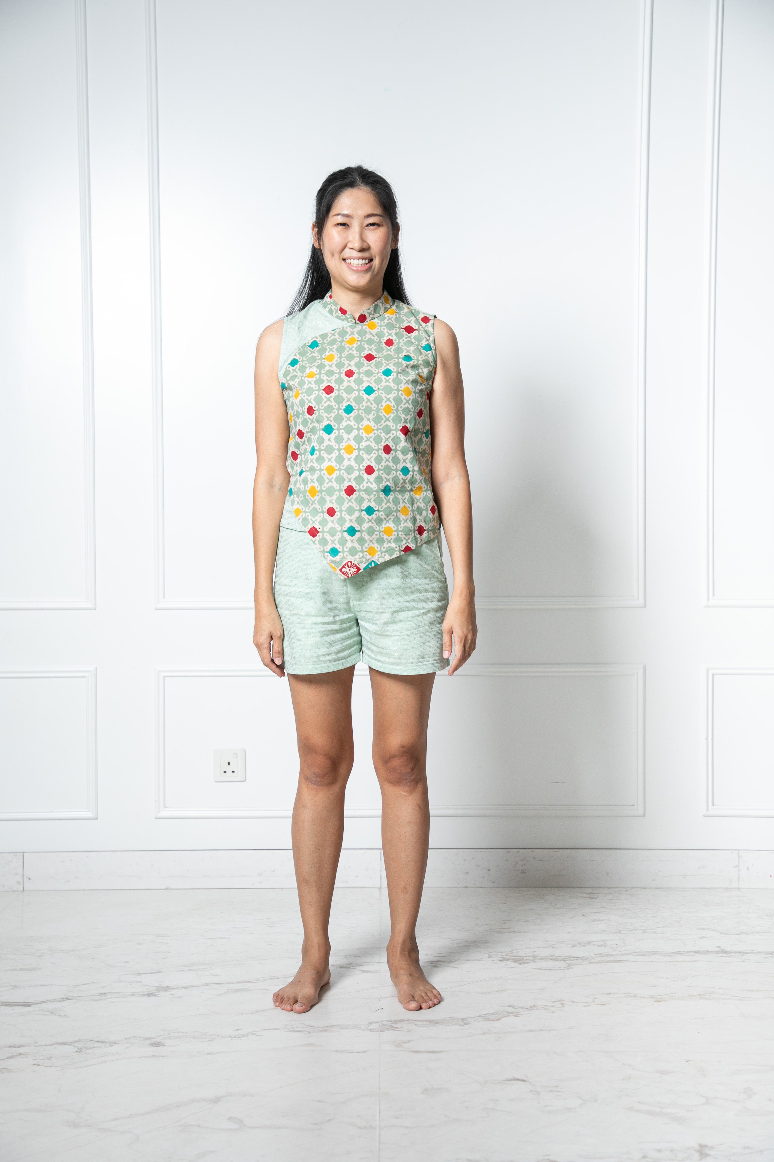 Classy matching lady batik set (Green)