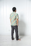 Chinese New Year 2024 Batik Men Shirt (Green Kawung)