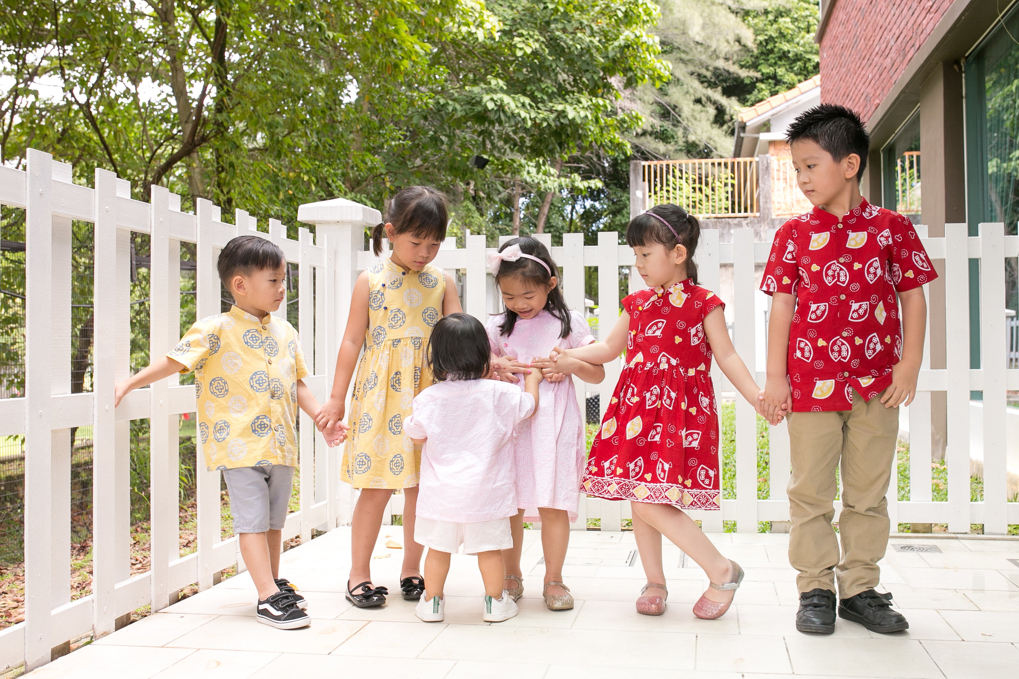 Chinese New Year Batik Boy Mandarin Shirt (Pink)